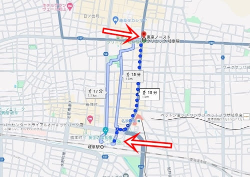 東京ノーストクリニック岐阜院への行き方1