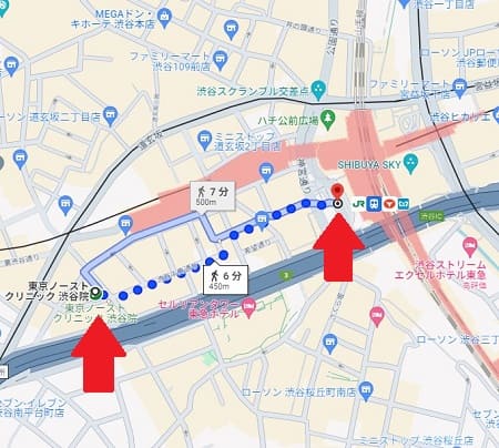 東京ノーストクリニック渋谷院のアクセス1