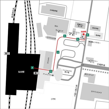 東京ノーストクリニック仙台院のアクセス